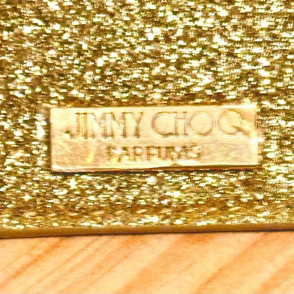 Jimmy Choo, NWT, Parfums Mini Gold Sparkling Glitter Credit Card or Coin Pouch. - Picture 2 of 6